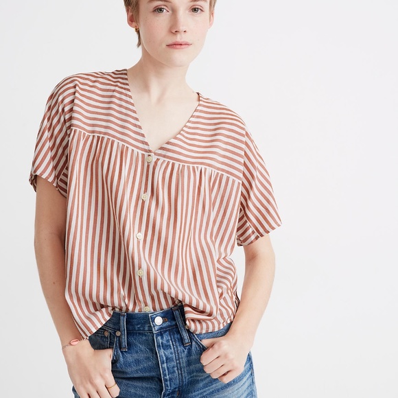 Madewell Tops - NWOT Madewell Button-Front Stripe Top